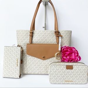 NWT Michael Kors Jet Set Travel Tote Set